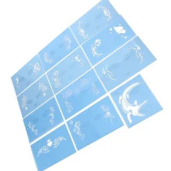 Återanvändbara PET Ansiktsmålningsstenciler för Halloween Julfest><noscript><img width=