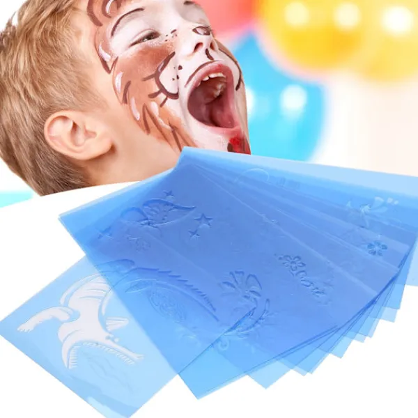 Återanvändbara PET Ansiktsmålningsstenciler för Halloween Julfest> Smink