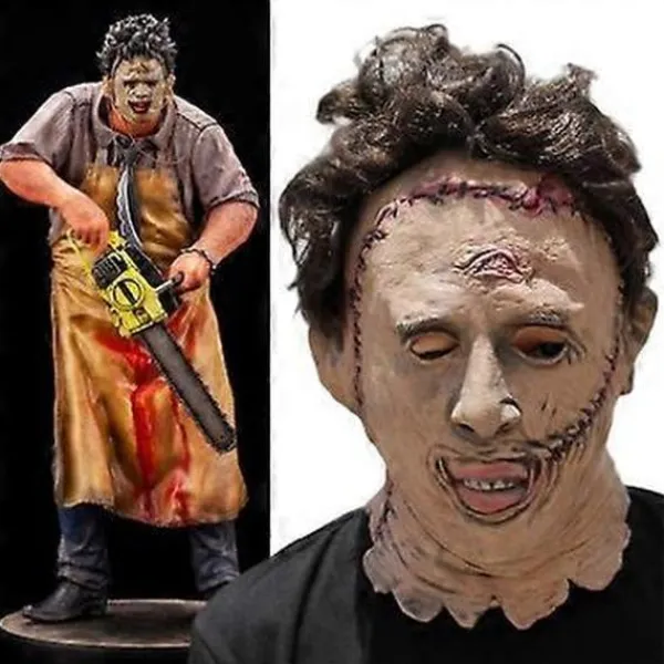 Texas Chainsaw Massacre Leatherface Mask – Latex Läskig Halloween Cosplay Mask för Filmkostymfester & Karnevalsevenemang> Masker