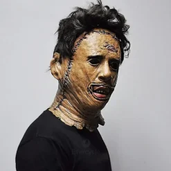 Texas Chainsaw Massacre Leatherface Mask Latex Läskig Film Halloween Cosplay Kostym Fest Evenemang Rekvisita Leksaker Karnevalsmask (FMY)><noscript><img width=