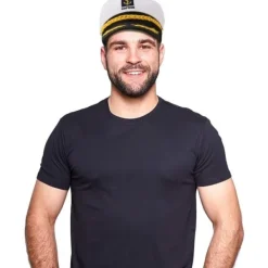 TG Vuxen Sjömansmössa Justerbar Kaptenshatt Cosplay Sjömansskepp Båtkaptenhatt för Sjömansmarinadmiral> Huvudbonader