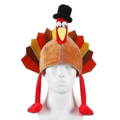 Thanksgiving Turkey Hat Christmas Plysch Hat, lämplig för Thanksgiving Party, Thanksgiving Decoration och Rollspel, lämplig för barn och vuxna B> Huvudbonader