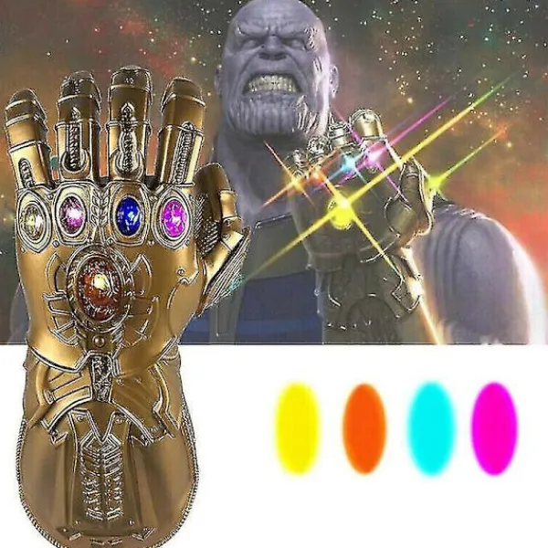 Thanos-handskar för barn Infinity Gauntlet med LED-ljus Avengers 4 Cosplay-leksak> Tillbehör
