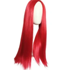 The Nightmare Before Christmas Sally Röd Lång Rak Hårfärg Halloween Cosplay Party Fancy Dress Peruk Prop (FMY).I><noscript><img width=