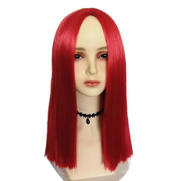 The Nightmare Before Christmas Sally Röd Långt Rakt Hår Halloween Cosplay Party Maskerad Peruk Prop (FMY)Medium> Peruker