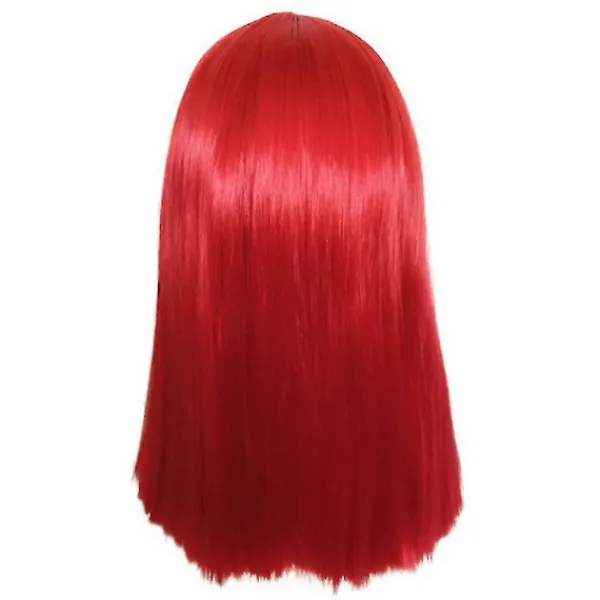 The Nightmare Before Christmas Sally Röd Långt Rakt Hår Halloween Cosplay Party Maskerad Peruk Prop (FMY)Medium> Peruker