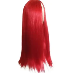 FMYSJ The Nightmare Before Christmas Sally Röd Lång Rak Hårfärg Halloween Cosplay Party Fancy Dress Peruk Prop (FMY)><noscript><img width=