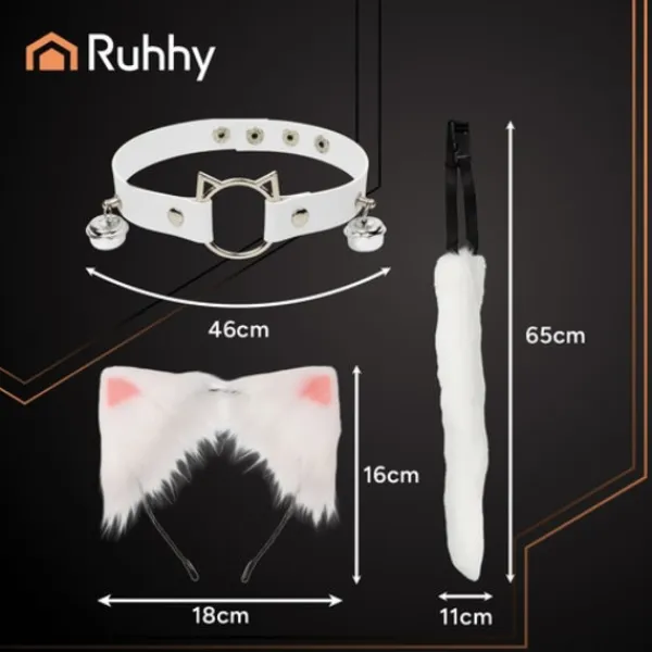Therian Cosplay Set - Svans, öron & halsband - 3-delar> Tillbehör