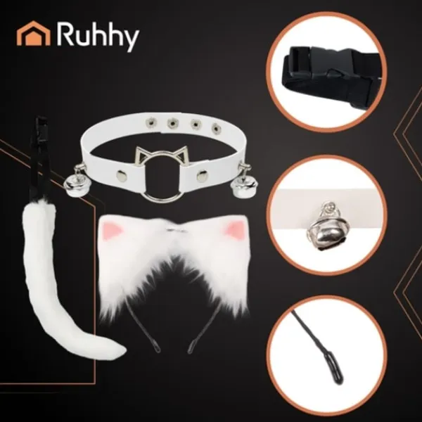 Therian Cosplay Set - Svans, öron & halsband - 3-delar> Tillbehör