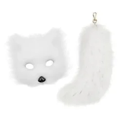 Therian Mask och Svans för Kvinnor Nyhet Cosplay Prop Maskerad Djurmask (Vit)><noscript><img width=