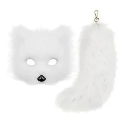 Therian Mask och Svans för Kvinnor Nyhet Cosplay Prop Maskerad Djurmask (Vit)> Tillbehör