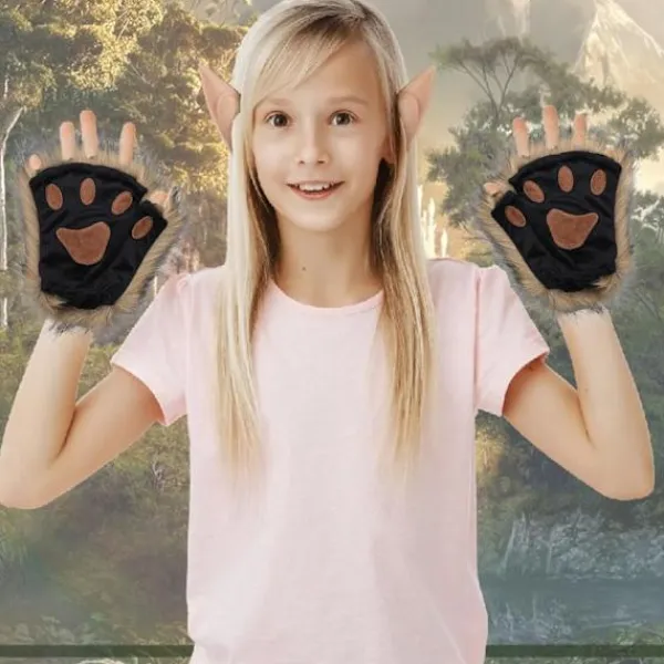 Therian Tassar, Kattass 1 Par Halvfinger Therian Tassar Söta Broderade Pälstassar Dekorativa Realistiska Asshandskar för Barn Vuxna Cosplay Scen, | Fyndiq> Tillbehör