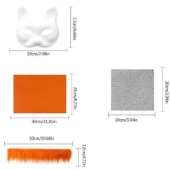 Therians Mask Set DIY Pälsdjursmask Kompatibel med Halloween Cosplay - Räv, Katt med Päls, Ögonnät & Filtark><noscript><img width=