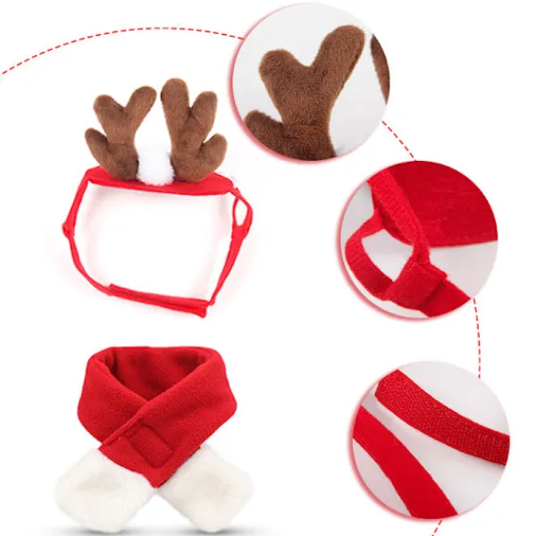 LBSS Tillbehör för husdjur Jultillbehör Hund Hårnål Katttillbehör Julhornshorn Pannband Hundhatt> Tillbehör