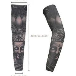 Tillfällig Falsk Slip On Tatuering Arm Ärm Cykling Basket Solskydd Ärmlett för Män och Kvinnor, 5-pack> Smink