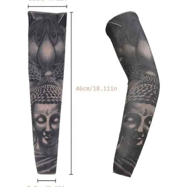 Tillfällig falsk tatuering armärm cykel basket solskydd ärm för män och kvinnor, 5-pack> Smink