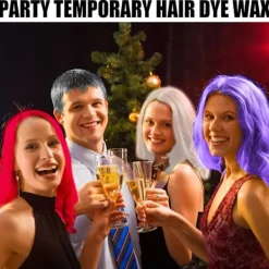 Tillfällig hårfärgningsvax set för fester. Bekväm tillfällig frisörsalong för Halloween-fester. Lätt att färga och rengöra. Halloween-kostymhår><noscript><img width=