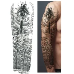 Megabilligt Tillfällig Tattoo Sleeve Klocka Tid> Smink