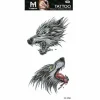 XiaoTeng Tillfällig Tatuering 19 x 9cm - Ett par morrande vargar> Smink