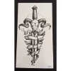 XiaoTeng Tillfällig Tatuering 19 x 9cm - dolk djurskalle> Smink