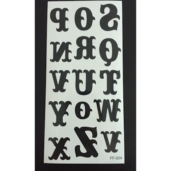 XiaoTeng Tillfällig Tatuering 19 x 9cm - bokstäver> Smink