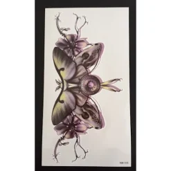 XiaoTeng Tillfällig Tatuering 19 x 9cm - fjäril djurskallar> Smink