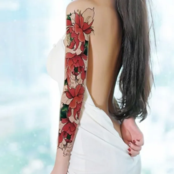 Superp Tillfällig tatuering falsk tatuering ärm Falsk tatuering Falsk ärm flerfärgad> Smink