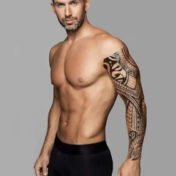 Tillfällig Tatuering Ärm Överföring - Hel Arm Tribal Vattentät Falsk Tatueringsklistermärke För Män Kvinnor - Av Delusion Tattoos> Smink