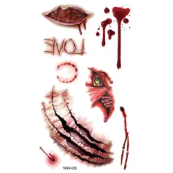 XiaoTeng Tillfällig Tatuering 10x5cm - Halloween special! Love> Smink