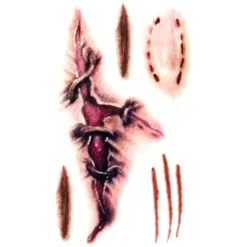 XiaoTeng Tillfällig Tatuering 10x5cm - Halloween special! Sår> Smink