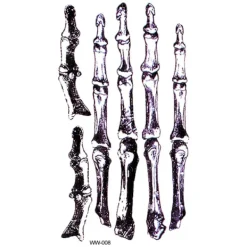 XiaoTeng Tillfällig Tatuering 10x5cm - Halloween special! Skeletthand> Smink