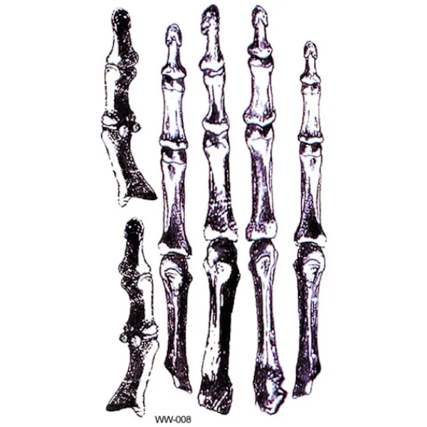 XiaoTeng Tillfällig Tatuering 10x5cm - Halloween special! Skeletthand> Smink
