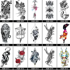 INF Tillfällig tatueringshylsa, helarm djur- och blomtatueringsdekal><noscript><img width=