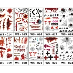 Tillfälliga tatueringar för Halloween - Realistiskt blodmotiv> Smink