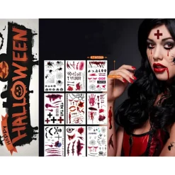 Tillfälliga tatueringar för Halloween - Realistiskt blodmotiv><noscript><img width=