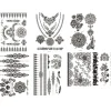 Tillfälliga tatueringar för kvinnor, (10 ark, 21*14,8cm) Tillfälliga tatueringsdekaler Arm handledstatuering svart tatuering> Smink