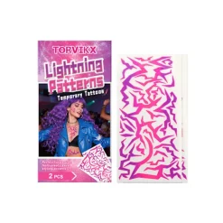 Tillfälliga tatueringar med blixtmönster – 2 st för fest, dans och festival> Smink