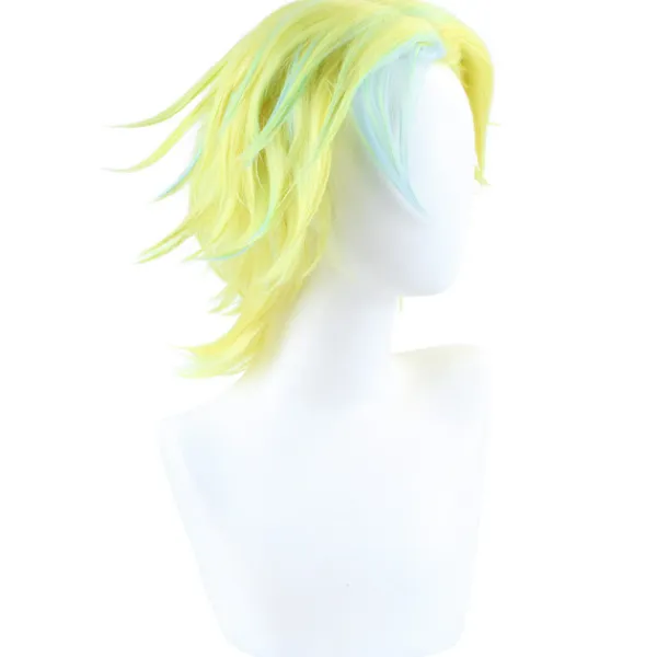 Tokyo Revengers Rindo Haitani Gyllene Blandad Blå Kort Peruk Cosplay> Peruker