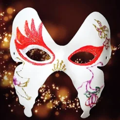 Tomt färgad målning maskerad cosplay massa mask kindergarten diy tillbehör Jikaix Butterfly><noscript><img width=