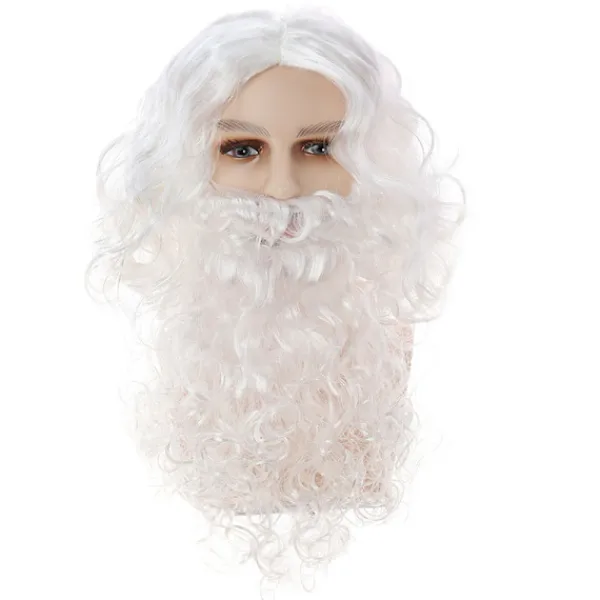 Tomte peruk skägg komplett set Jesus peruk Europa och USA långt lockigt hår jul peruk skägg set-B modeller> Tillbehör