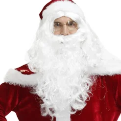 Tomte skägg peruk set Tomte cos vit skägg peruk Jul morfar> Dräkter