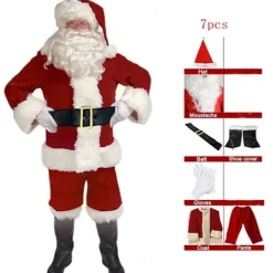 Tomtedräkt 7 delar komplett juldräkt för vuxna Cosplay Tomtedräkt plus älva plus tomte l(160-170cm) 160-170cm><noscript><img width=