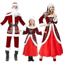 Tomtedräkt Dam Herr Barn Plus Size Tomtehjälpare Sammet Juldräkt Party 6XL> Dräkter