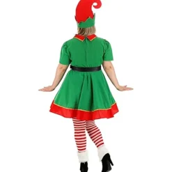 Tomtedräkter - Tomtedräkter för pojkar och flickor med klänning, hatt och julbälte flickmodell girl's><noscript><img width=