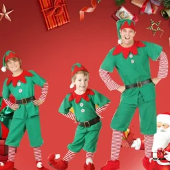 Holocky Tomte-dräktset för barn, jultomtens hjälpreda, dräkt, cosplay, festkläder 160cm><noscript><img width=