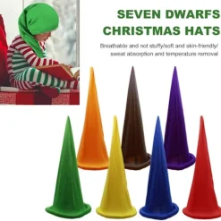 Tomteluva Jul Dvärg Hatt Färgad Dvärgdräkt Hatt Fukttransporterande Andningsbar Hatt för Julfest Tomtedräkter One Size> Huvudbonader
