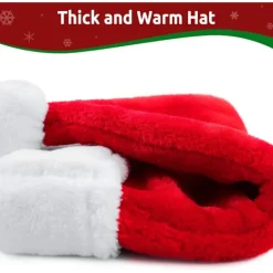 wxsp Tomteluva Tomteluva för vuxna Deluxe Plysch Tomteluva med en Fuskpäls Pompom på toppen och Bred för Tomten><noscript><img width=