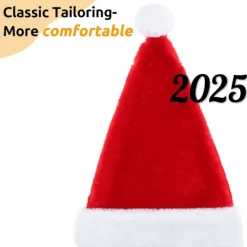 wxsp Tomteluva Tomteluva för vuxna Deluxe Plysch Tomteluva med en Fuskpäls Pompom på toppen och Bred för Tomten><noscript><img width=