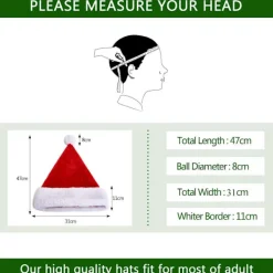 wxsp Tomteluva Tomteluva för vuxna Deluxe Plysch Tomteluva med en Fuskpäls Pompom på toppen och Bred för Tomten><noscript><img width=