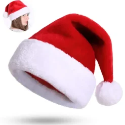 Tomteluva Tomteluva plyschkant Julfest röd tomteluva> Huvudbonader